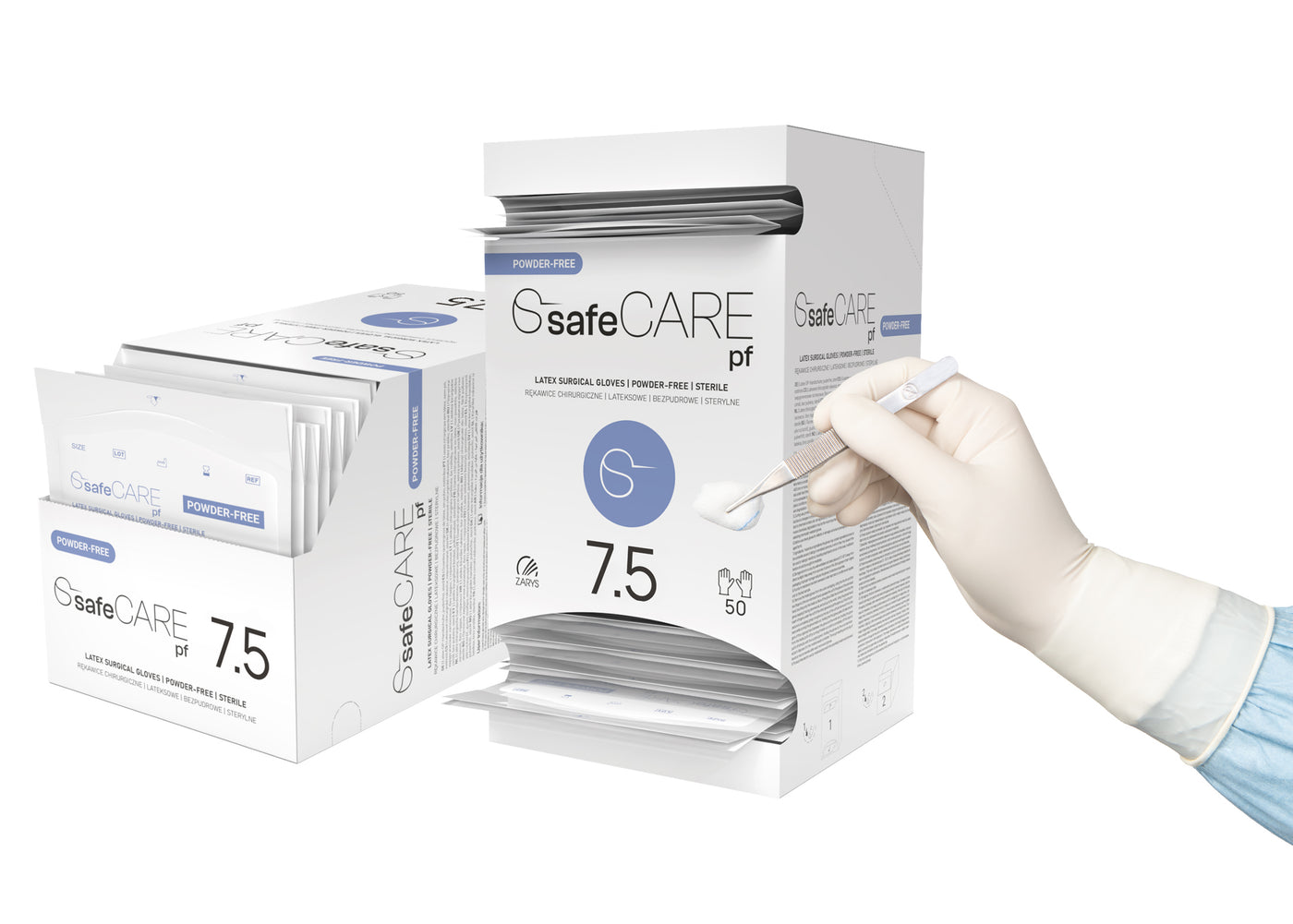 safeCare chirurgické sterilní rukavice - Latexové