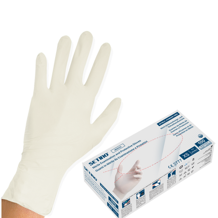 SETINO nitrilové rukavice - bílé
