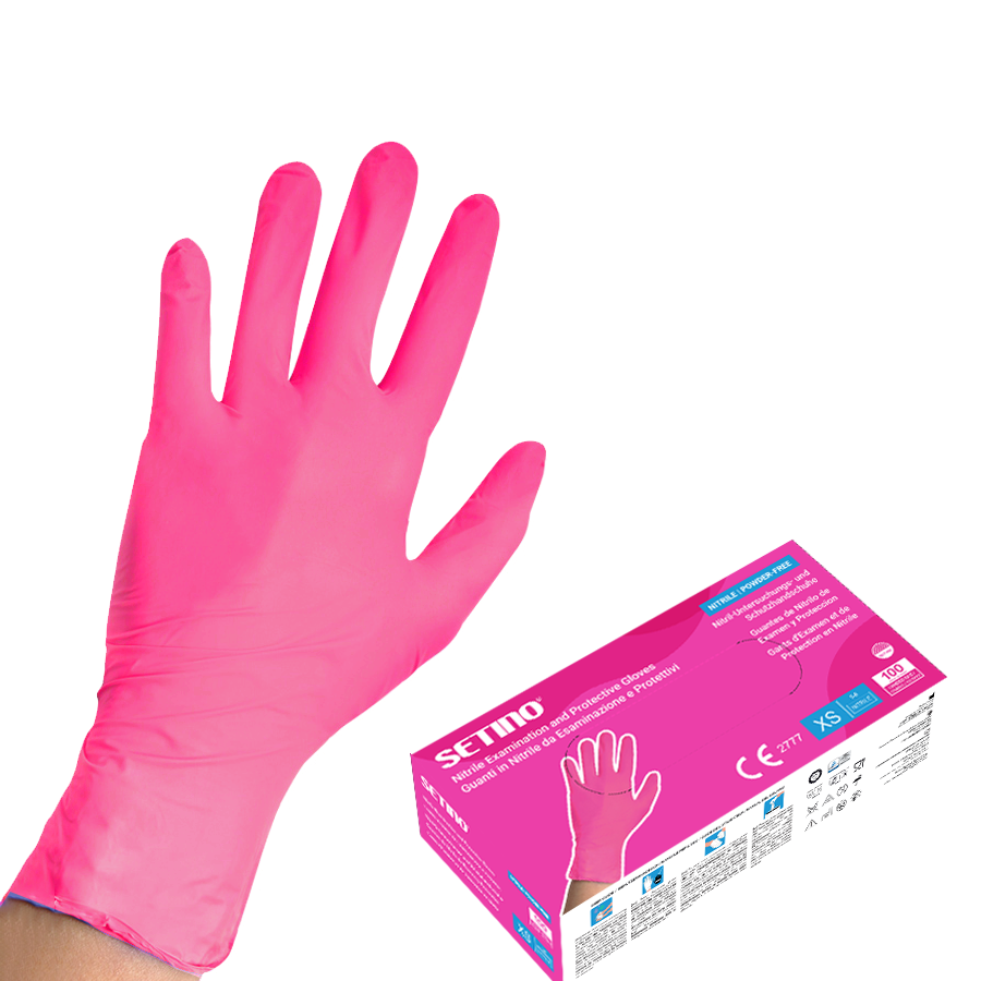 SETINO nitrilové rukavice - růžové