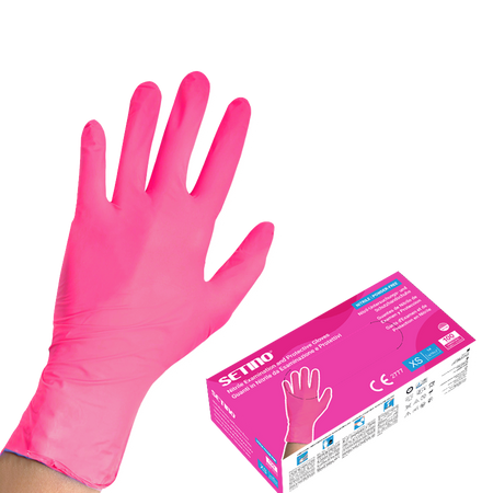 SETINO nitrilové rukavice - růžové