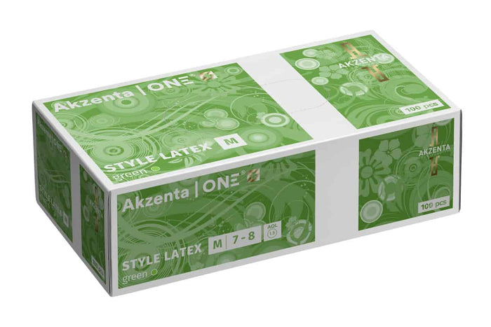 AKZENTA Latexové rukavice - zelené (100 ks)