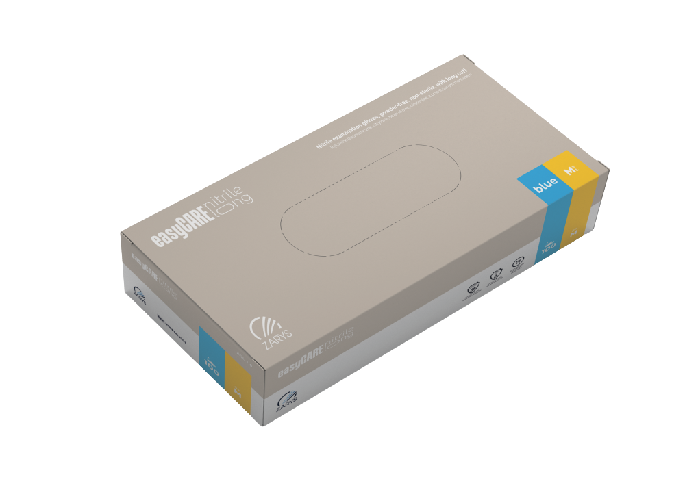 easyCare nitrilové rukavice LONG - modré