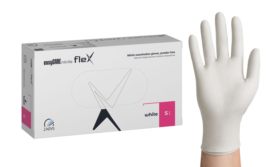 easyCare nitrilové rukavice FLEX – bílé